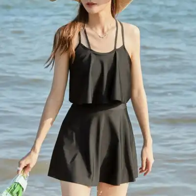 上品なシルエットAライン無地ハイウエスト水着コーディネートカジュアルファッション着回しootd夏コーデ夏服レディース20代30代40代50代