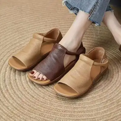 3色展開 夏にピッタリ  履き心地抜群 ソフト レトロ カジュアル サンダル 大人 ootd 夏コーデ 夏服 レディース ファッション 20代 30代 40代 50代 カジュアル コーディネート トレンド 着回し