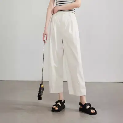 ワイドパンツ  カジュアル  スリムに見える  ゆったり  ハイウエスト  通勤/OL  新作  レディース