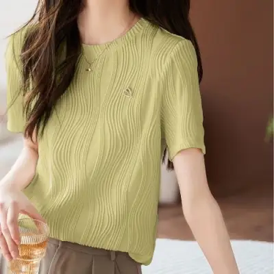 Tシャツ  夏服  韓国風  デザイン  気質  着心地良い  新作  おしゃれ / ファッション   デザイン性  レディース  トップス