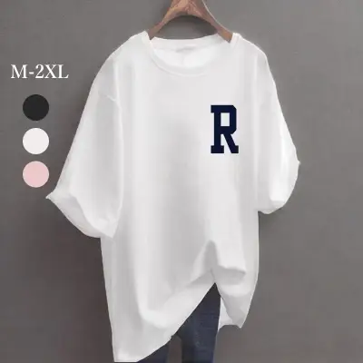 超人気半袖プルオーバーラウンドネックアルファベットTシャツコーディネートカジュアルファッション着回しootd夏コーデ夏服レディース20代30代40代50代