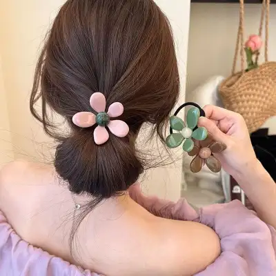 組み合わせ自由Basic日常簡約アーティフィシャルフラワースウィートサークル花・植物輪ゴムコーディネートカジュアルファッション着回しootd夏コーデ夏服レディース20代30代40代50代