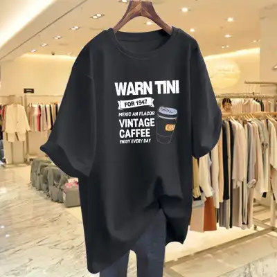大人のお洒落をキャッチ! 半袖 プリント ラウンドネック アルファベット カジュアル Tシャツ