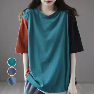 絶対流行 カジュアル プルオーバー 混色 Tシャツ 大人 ootd 夏コーデ 夏服 レディース ファッション 20代 30代 40代 50代 カジュアル コーディネート トレンド 着回し
