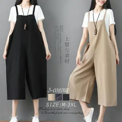 春夏パンツレディースサロベットオールインワンワイドパンツゆるパンツ大人サロペットロング丈コットンパンツミセスカジュアルガウチョ春夏サロベットデートお出かけオーバーオール体型カバーシンプル通勤