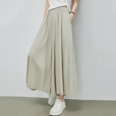 ワイドパンツ  ギャザー  ロング  ハイウエスト  夏服  春夏  2025  レディース
