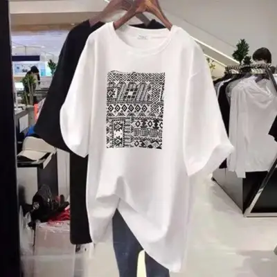新商品＆再入荷 半袖 大きめのサイズ感 ラウンドネック プルオーバー プリント カジュアル Tシャツ
