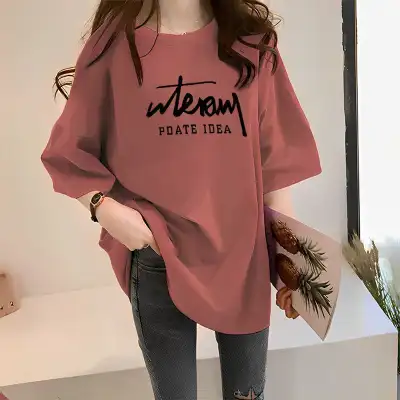 シンプル  チュニック  半袖  スリムに見える  ゆったり  夏服  普通  流行  レディース  ミディ丈 / ミディアム丈  大きめサイズ