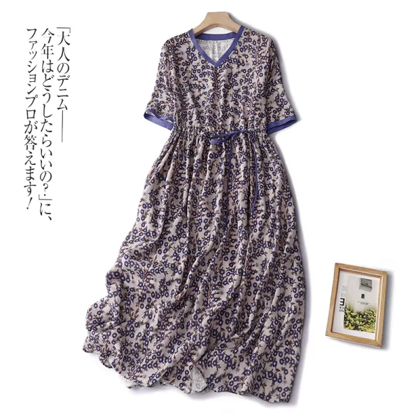 新作入荷 花柄 半袖 花模様 プリント Aライン スウィート ワンピース 大人 ootd 夏コーデ 夏服 レディース ファッション 20代 30代 40代 50代 カジュアル コーディネート トレンド 着回し
