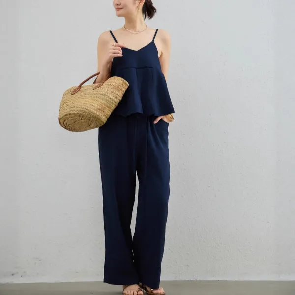 セットアップ  カジュアル  キャミソール  ロングパンツ  夏服  薄  若く見え  おしゃれ / ファッション  レディース  洗練された