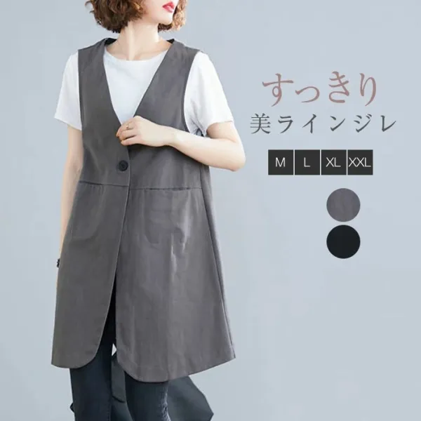 カジュアル  ベージュ  タンクトップ  コットン  ゆったり  Vネック  夏服  綿麻  新作  レディース
