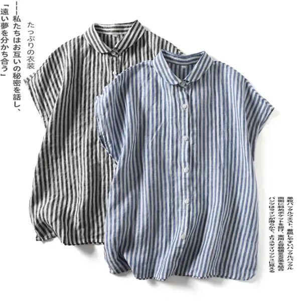 売り切れ必至 POLOネック 切り替え ストライプ柄 着痩せ効果 半袖 ファッション シャツ