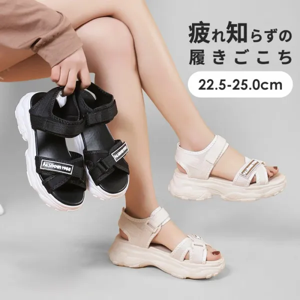 人気商品再入荷 スポーツ メッシュ 軽量 ベルクロ 履きやすい 水歩きやすい ダッドシューズ 疲れない リラックス感抜群 美脚 滑り止め サンダル