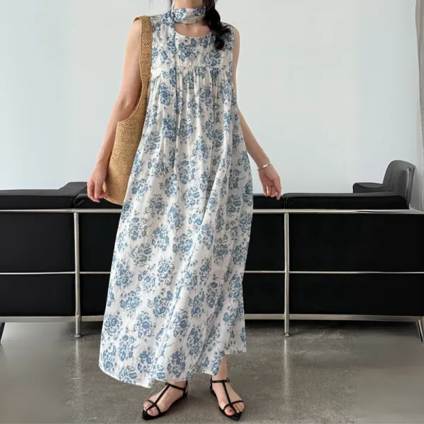ワンピース  花柄  タンクトップ  ノースリーブ  夏服  なし  リゾートスタイル  新作  22.5  レディース