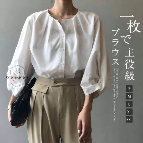 自然に体型カバーも叶えてくれる1枚♪レディース 夏 七分袖 レース 柔らか ホワイト 白