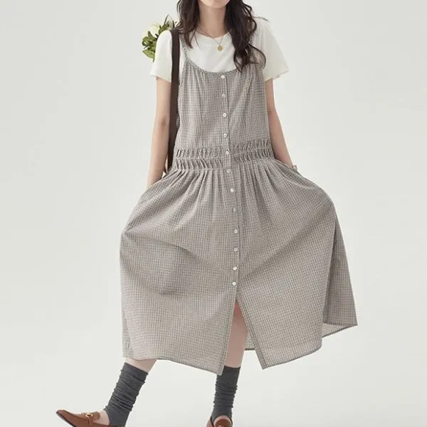 膝丈  ワンピース  キャミソール  コットン  夏服  普通  コットン100%  M  新作  おしゃれ / ファッション  レディース