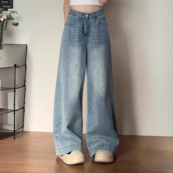 デニムパンツ  スリムに見える  どんなスタイルにも合う  ゆったり  ストレート  新作  レトロ  インスタ流行  流行  レディース