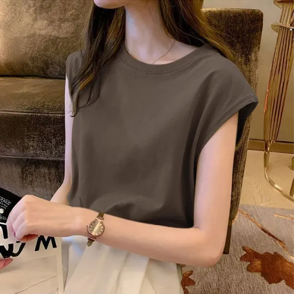 ins超人気 ラウンドネック プルオーバー 無地 カジュアル 半袖 Tシャツ