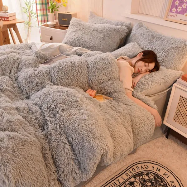 上品なシルエット肌に優しい素材ふわふわもこもこ秋~冬にぴったりふとんカバー掛け布団カバーおしゃれかわいいあたたかい洗える保温防寒冬用布団カバーセット