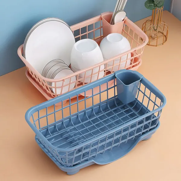 水切りかご食器水切りラック水が流れる排水口可動タイプ食器置き箸立てディッシュスタンドスリム台所キッチン収納