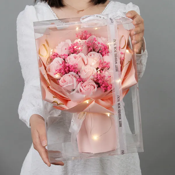 人気を独占中♡花ギフトギフトボックスソープフラワーバラ薔薇花飾り枯れない花ギフトエレガントお祝い可愛い造花おしゃれプレゼント花束
