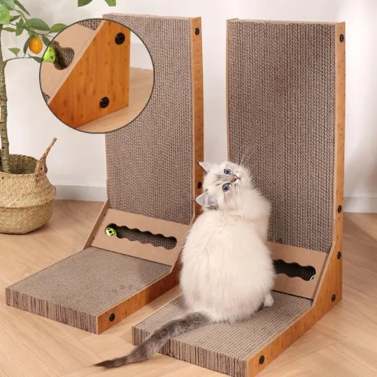 上品なシルエットペット用品猫つめとぎ段ボール猫の板高密度耐久爪磨き家具傷防止運動不足改善ストレス解消