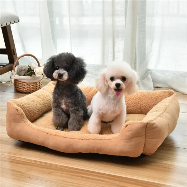 四季通用柔らかい厚手保温性いい無地猫犬ペットソファ通年クッションふかふかもこもこペット寝具
