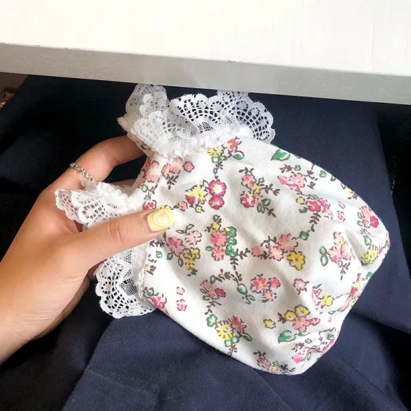 おしゃれ度アップ3色展開お散歩伸縮性のある切り替えレース小花柄ファッションペット服ペットウェア