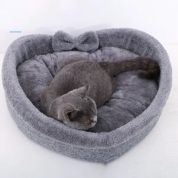 目を奪われるカジュアルぐっすり眠れるふわふわハート柄犬猫二色展開ペットベッドペット寝具