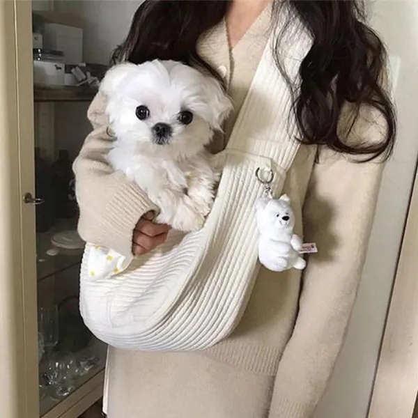 通年タイプ猫用子犬帆布シンプル通気お出かけ用バッグ無地