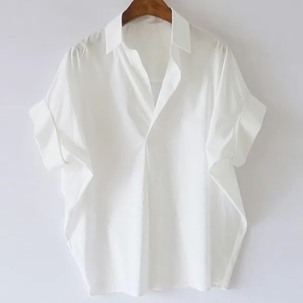 ブラウスTシャツレディース半袖トップスシャツ涼しいゆったりおしゃれ着痩せ通勤通学カジュアル大きいサイズ体型カバー