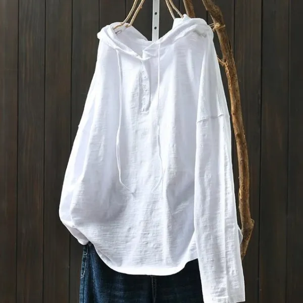 大流行新作 無地 フード付き 長袖 肌触りよく Tシャツ ブラック 黑 ホワイト 白
