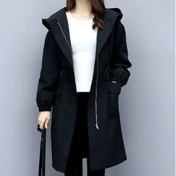 韓国風  ゆったり  コットン  フート付き  裏起毛  ロング  冬