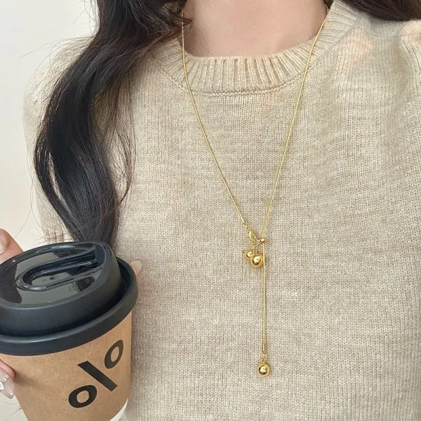 おしゃれ度高め 女っぽさが漂う 気質アップ 無地 レトロ シンプル ネックレス