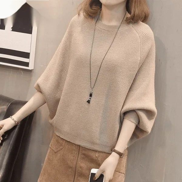 【全4色】セータードルマンスリーブプルオーバーラウンドネック｜売れ筋