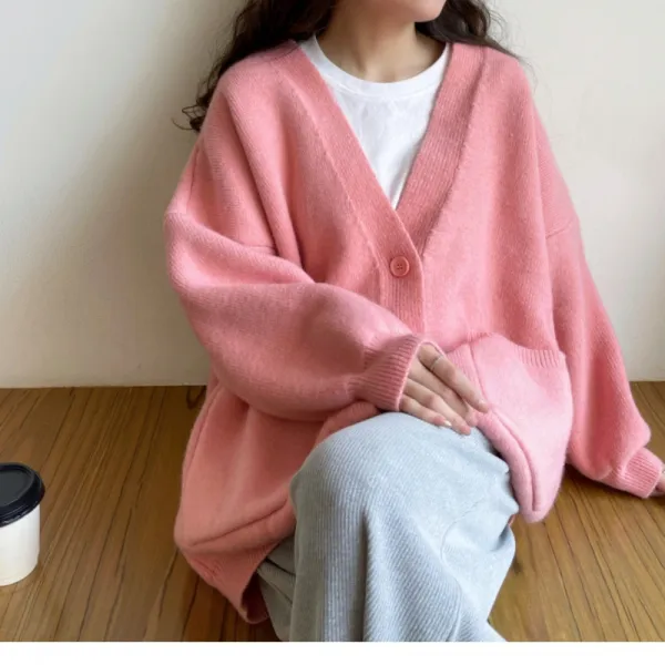 カーディガン  ブルー  ニット  アウター  ニット / セーター  ゆったり  冬  高級  新作  秋冬シーズン  レディース  高級感  洗練された