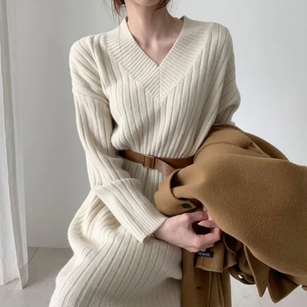 ワンピース  ニット  コート  ニット / セーター  ニットワンピース  ゆったり  ロング  着丈  気質  レイジー風  インナー  新作  レトロ  レディース  カジュアルドレス