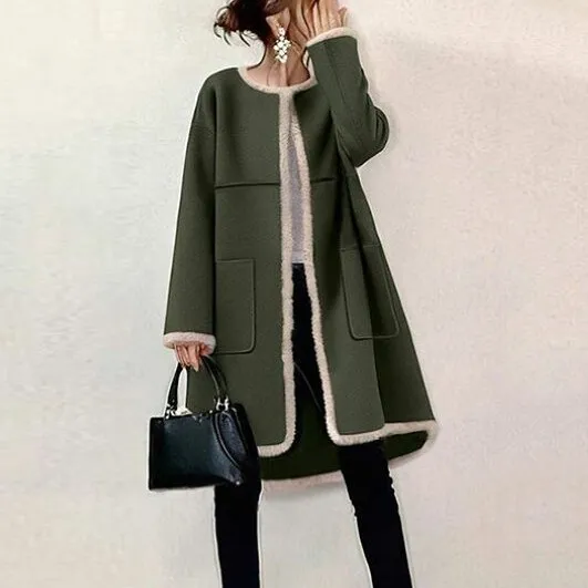 秋冬用ジャケット 冬服 厚み 長袖アウター 厚手 体型カバー