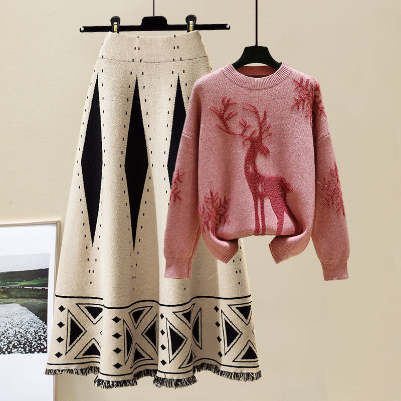 レッド アプリコット ニット / セーター 23.5 【2点セット】