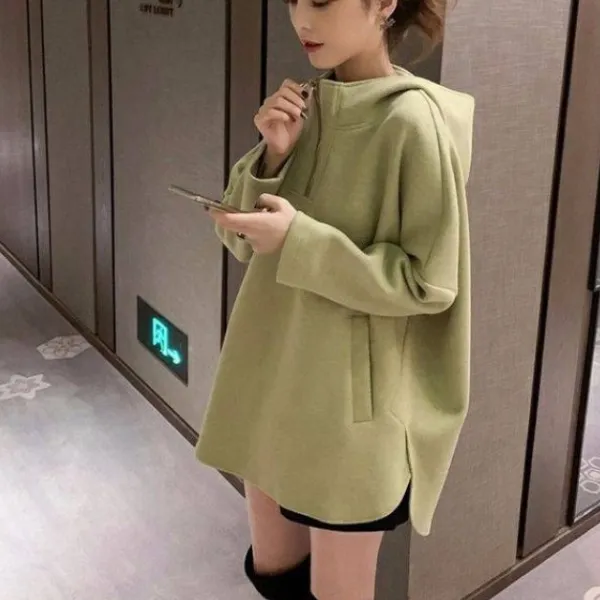 パーカー  フード付き  春秋  デザイン  レイジー風  新作  インスタ流行  流行  デザイン性  ニッチ  レディース