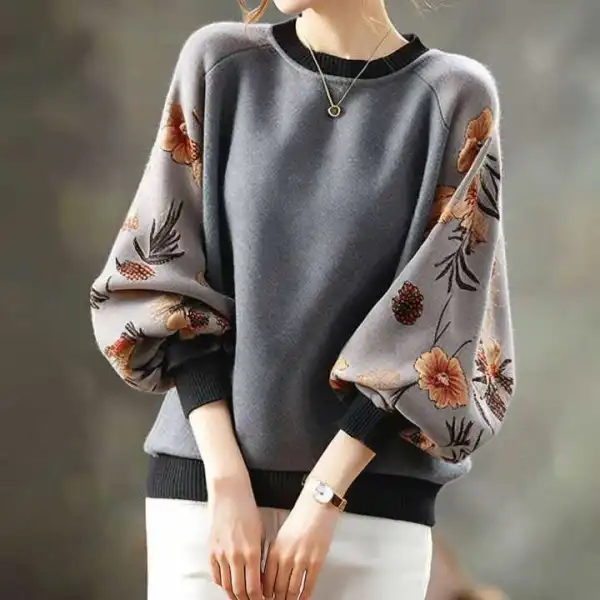 長袖  ゆったり  クルーネック  秋  デザイン  韓国風  デザイン性  バイカラー