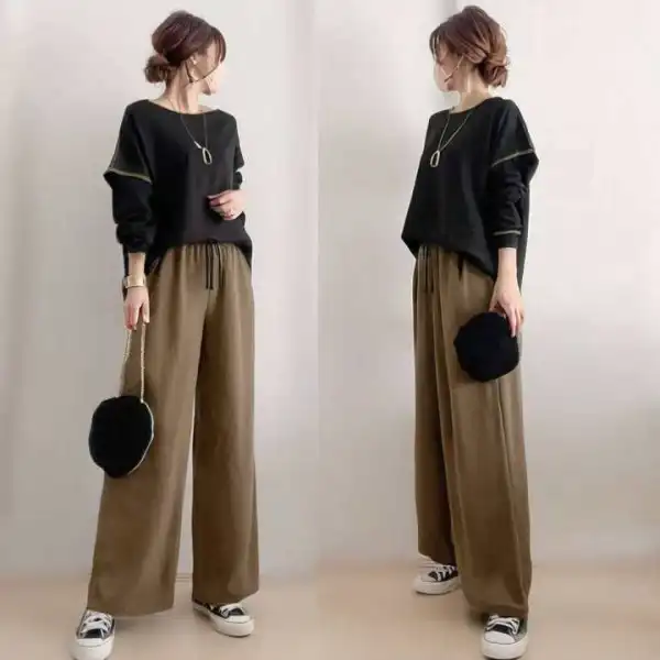 【2点セット】セットアップ  カジュアル  長袖  クルーネック  夏服  新作  おしゃれ / ファッション  【2点セット】
