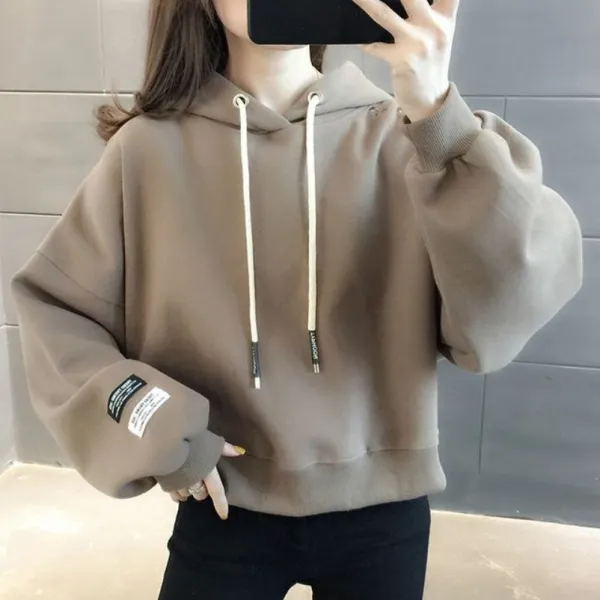 【全3色】パーカー/ジャージ無地長袖フード付きニット｜快適ゆったり