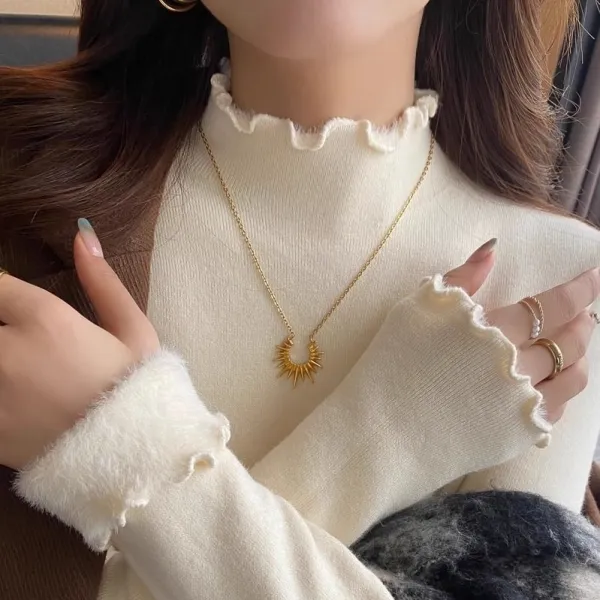 【全7色】ニットセーター無地インナー｜着痩せ防寒