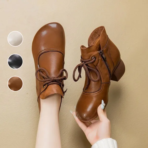 【全3色】ショート丈ブーツ/ブーティー無地丸トゥジッパー｜美脚歩きやすい