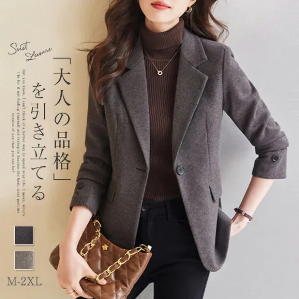 >テーラードジャケット 千鳥格子 ジャケット レディース 春 秋 コート アウター 羽織 トップス とろみコート  アウター スーツ ママ フォーマル オフィス シンプル 着痩せ 体型カバー