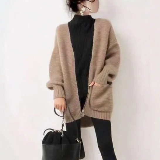 カーディガン  アウター  ニット / セーター  長袖  秋  なし  ポケット  新作  レディース