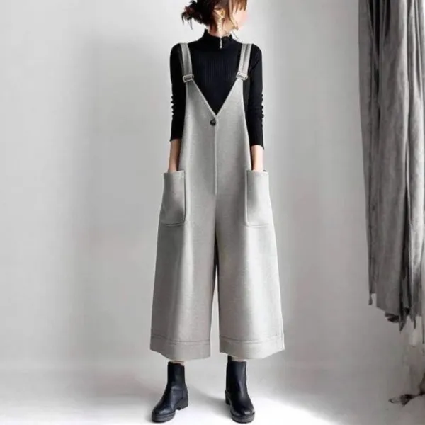 サロペット  ハイウエスト  春秋  レイジー風  日本風