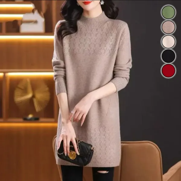 【全5色】ニットセーターハーフネック長袖無地 | 「着回しのコツ」