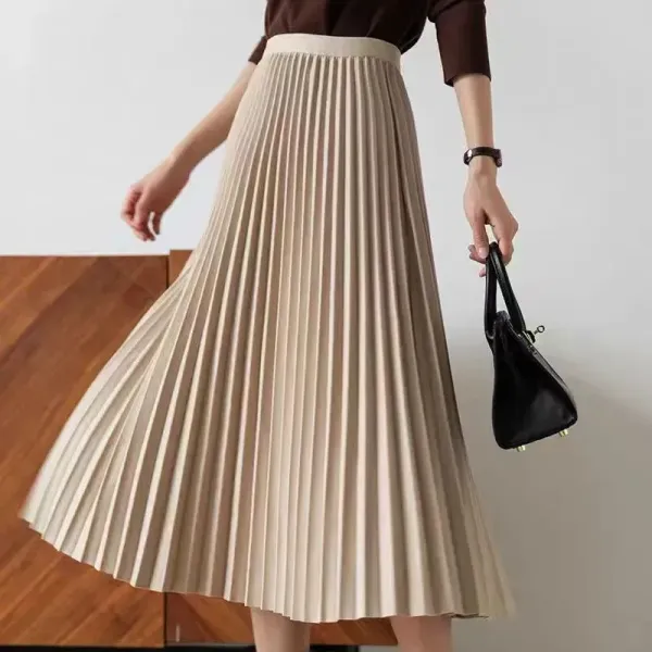 【全6色】スカートプリーツハイウエスト無地｜女っぽさが漂う